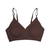 Seamless Ice Silk Ultra-Thin Breathable Bra Comfortable Breathable Underwear Women's Suspender Wavy Sexy Push-up Vest