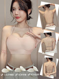 Backless Bra Women Thick Padded Push Up Adhesive Sticky Invisible Bra Small Bust Strapless Convertible Bralette Beach Essential