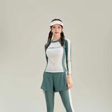 New Swimsuit with High-end Feel Sports Split Two-piece Set, Conservative Slimming, Flat Corner Pants, Hot Spring Swimsuit