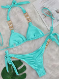 Halter Scrunch Butt Rhintstone Diamond Bikini Women Swimsuit Female Swimwear Two Pieces Bikini Set Brazilian Bathing Suit Swim