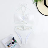 3 Pieces Halter Bikini 2026 & Beach Dress Bandage Swimsuit Women Sexy Swimwear Female Bather Swimming Bathing Swimming Swim Suit