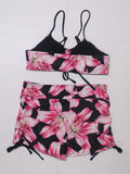 3-Piece Set Bohemian  Print Beach Sunshade Clothing Women's Drawstring Swimsuit Shorts Comfortable Summer Vacation Swimwear