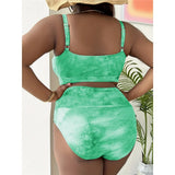 0XL - 4XL New Tie Dye Bikini Large Size Swimwear Plus Size Women Swimsuit Female Two-pieces Bikini set Bather Bathing Suit V5303