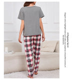 Women's Pajamas 3-Piece Set Sleepwear Home Clothes Autumn Short Sleeve Top with Shorts & Long Pants Loungewear Short Suit Pyjama