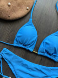 New Solid Color Bikini Set 2026 Women's Swimsuit Hanging Neck Rope Split Swimsuit 2-piece Set Summer Beachwear