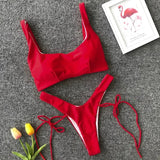2026 High Cut Micro Thong Bikini Female Thong Bikinis Swimsuit Women Swimwear Two-pieces Bikini Set Brazilian Bathing Suit Swim