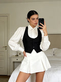 Women Waistcoat  Vintage Sleeveless V Neck Button Down Vest Blazer Fashion Top