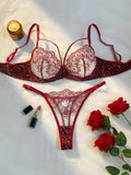 A Black Sexy Lingerie Set, Combining Leopard Print and Floral Patterns, Combining Allure and Sensuality ZA825120