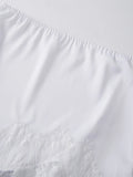Womens Elegant Satin Mini Skirt Fashion Stylish Mid Rise Lace Trim Irregular Skirt Casual Skirt for Daily Life Party Summer Club