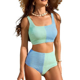 2026 High Waist Bikinis Patchwork Swimsuit Women Sexy Swimwear Female Bathers Bathing Swimming Swim Suit Beachwear