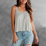 2026 Summer Fashion Women's Tanks Sexy Sequins Camisole Lady Casual Sliver Women's Strap Top Night club Streetwear Y2K Dress up
