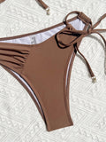 S - XL Asymmetric Wrinkled Hollow Out Bikini Women Swimwear Female Swimsuit Two-pieces Bikini Set Bather Bathing Suit Swim Lady