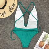 Sexy Deep V Neck Wrap Around Female Swimwear One Piece Swimsuit Women Backless Monokini High Leg Cut Bathing Suit Swim Beachwear