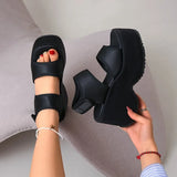2026 Women's Wedge Heels Slides Height Increasd  High Heels Casual Woman Beach Sandals