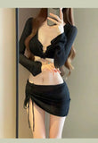 Women's Bikini Women's Four Piece Set, Split Fashion Skirt Style, Hollow Out, Conservative, Seaside Hot Spring Soaking