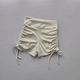 High-Waisted Women's Yoga Fitness Shorts Sexy Drawstring Tied Three-Part Sports Hot Pants for Fitness And Exercise