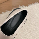 2025 Bowknot Decor Platform Loafers Women Fashion High Heel Jk Pu Leather Shoes Woman Korean Slip On Thick Sole Shoes Female