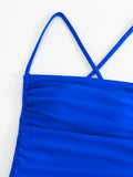 DEKA One-Piece Swimsuit Bodysuit Off The Shoulder Swimwear Women  Whole Ruched Lace Up Drawstring Bikini Bath Suit Sexy