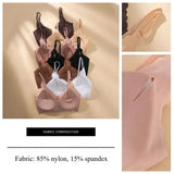 Seamless Ice Silk Ultra-Thin Breathable Bra Comfortable Breathable Underwear Women's Suspender Wavy Sexy Push-up Vest