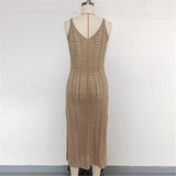 4 Color Hollow Out Sleeveless Crochet Knitted Tunic Beach Cover Up Cover-ups Beach Dress Beach Wear Beachwear Female Women K6783