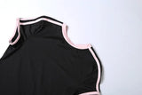 2026 New Women's Sexy Hot Girl Slim Fit Crop Top Shorts Set Solid Color Block High Waist Shorts Two Piece Outfit
