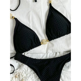 Wrinkled Crinkled Halter Bikini Female Swimsuit Women Swimwear Two-pieces Bikini set Brazilian Bather Bathing Suit Swim V8134
