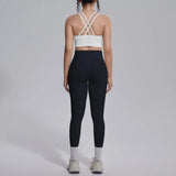 Women's Yoga Set Sports Fitness Running Beautiful Back Slim Fit Bra Hip-lifting High Waist Pants Workout Training Gym Suits