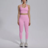 Women's Yoga Set Sports Fitness Running Beautiful Back Slim Fit Bra Hip-lifting High Waist Pants Workout Training Gym Suits