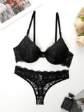 High Quality Simple And Sexy Lace Women's Push Up Two-piece Bra And Underwear A3107