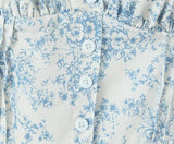 Bowknot Printed Women's Dresses Summer Casual Beach Strap Midi Dress Female Boho Light Blue Buttons Smocked Vestidos 2025