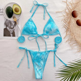 Bikini 2026 Sexy Sky Blue Bandage Halter Swimwear Swimsuit Women Bikinis Set Bathing Suit Beach Bikini Female Biquinis Feminino