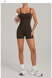 Womens Two Way Wear Bodysuit Sleeveless Yoga Stretch One Piece Romper Sexy Fitness Side Pockets Sportwears Bodysuit