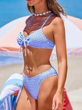 2026 Strappy Plaid Bikinis Women Vintage Swimwear Female Sexy Padded Swimsuit Bathers Bathing Swimming Swim Suit Beachwear
