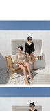 Long Sleeve Korean Style One Piece Swimwear Women Solid Black Mesh Patchwork Belt Push Up Bathing Suit Swimwear Monokini 2025