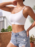 Women's One Shoulder Seamless Bra Front Closure Comfort No Lining Wireless Lingerie