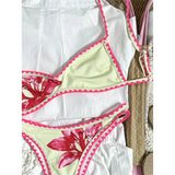 2026 Floral Flower Printed Bikini Women Swimwear Female Swimsuit Two-Pieces Bikini Set Brazilian Bather Bathing Suit Swim V8205