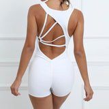 Padded Jumpsuit Sport Women Yoga Bodysuit Fitness Wear Gym Sportswear High Elastic Workout Running Clothes