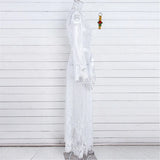 S - XL Sexy Sheer Crochet Lace Tunic Beach Cover Up Beach Cover-ups Long Beach Dress Beach Wear Beachwear Female Women V1318