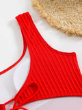 2026 Striped One Piece Swimsuit Women Sexy Strappy Swimwear Female Solid Bathers Bathing Swimming Swim Suit Beachwear