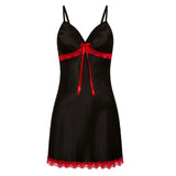 Women Sexy Sleepwear Sleeveless Nighties V-neck Nightgown Plus Size Nightwear Lace Nightdress Silk Satin Night Dress
