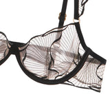 Summer French Minimizer Bra Beachwear Large Bust Pure Embroidery Lace Ultra Thin Plate Size Light Support Wirefree AU MOYISU