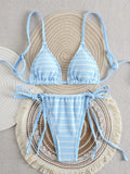 DEKA New Summer Brazilian Swimwear Women's Red Sexy Push-Up Two-Piece Swimsuit Bathing Suit Micro Beachwear Stripe Bikini Set