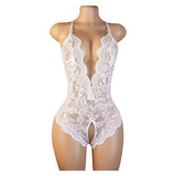 Transparent Sexy Crotchless Bra Set Lingerie Women Lace Hollow Bra Costumes Deep V Open Bra Underwea Erotic Backlesshot Bodysuit