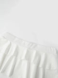 Women's Mini Skirt Low Waist Solid Color Ruffle Hem Skirt Lingerie Sexy Hot Skirts Summer