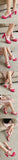Plus Size 45 Sweet Mary Janes Shoes Women Cute Blue Block High Heels Lolita Pumps Lovely Pink Heart Edge Platform High-heeled