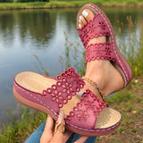 Vinatge Hollow Out Platform Sandals Women Lightweight Plus Size Wedges Sandles Woman Comfortable Thick Sole Casual Sandalias 43