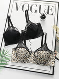 Women's Oversized Underwear With Pull-up And Anti Sagging Black Leopard Print Lace Design Suitable For Plump Women XL-4XL A2551
