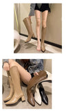 Pointed Toe Women High Boots Fashion Side Zippers Long Booties Ladies Elegant Party High Heel Shoes Winter Women's Footwear