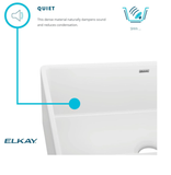 Elkay Quartz Classic 25in. Undermount 1 Bowl White Granite/Quartz Composite Sink