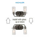 Kichler Braelyn 3 Light 24-Inches Seeded Glass Vanity Light